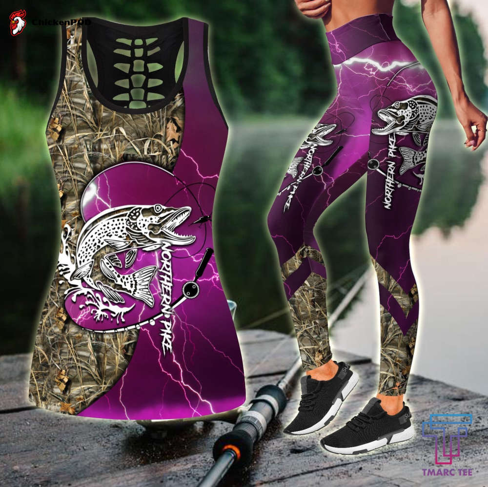 Northern Pike fishing gear country girl Tattoo camo Combo Legging + Tank