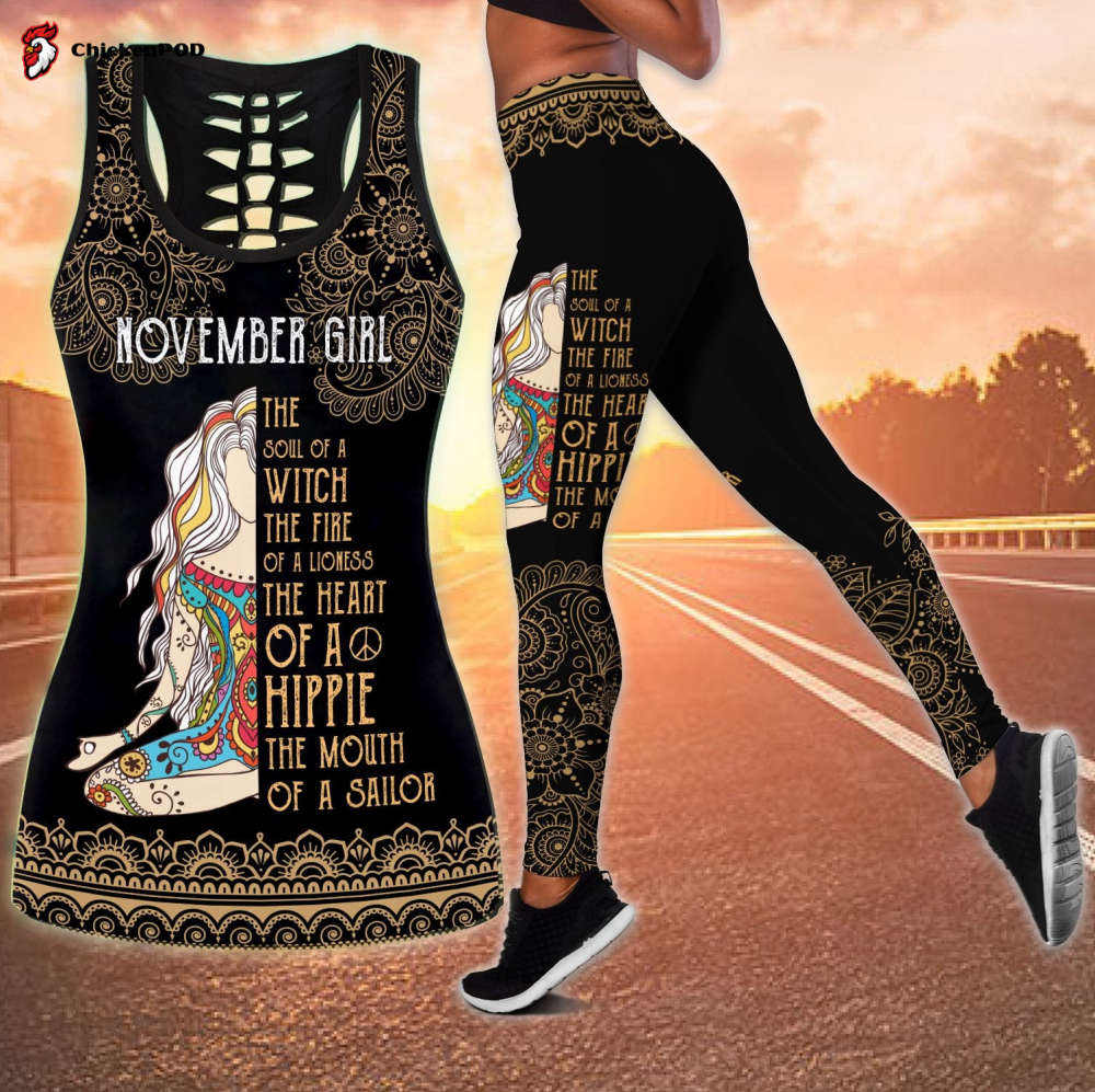 November girl The soul of a Witch Yoga Combo Legging Tank