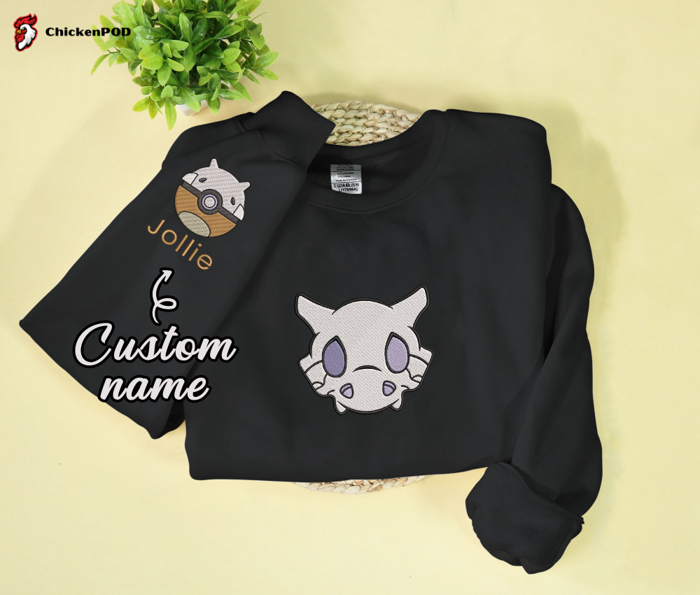 Cubone Embroidered Sweatshirt: Personalized Name Custom Gifts