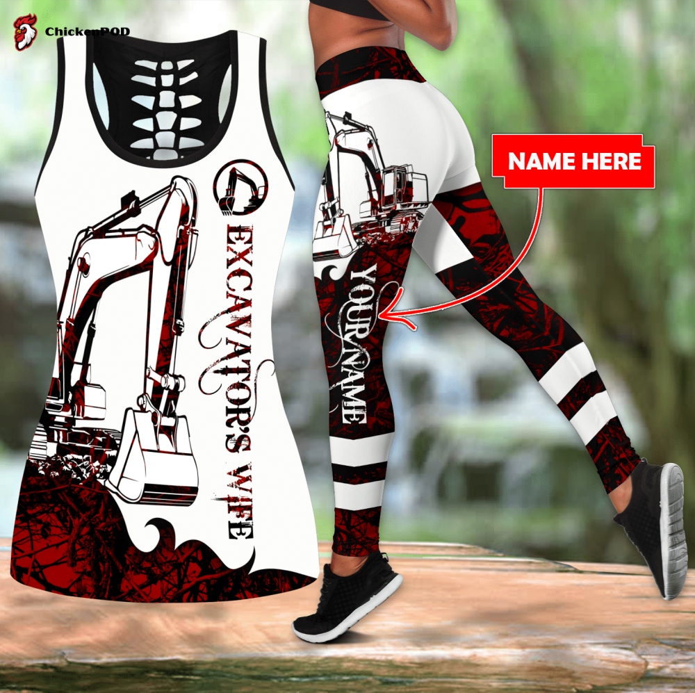 Personalized Excavator’s Wife Combo Legging Tanktop