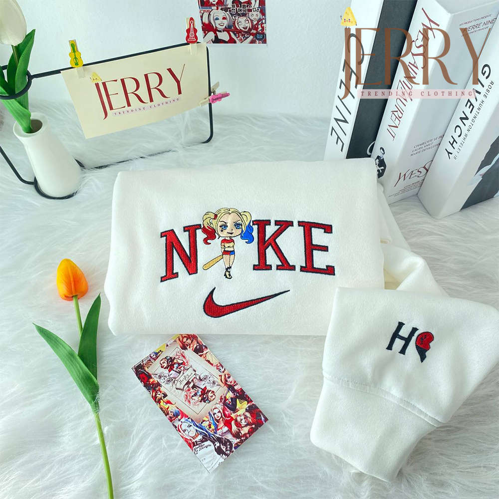 Custom Joker Nike Embroidered Sweatshirt: Ideal Halloween Couple Gift