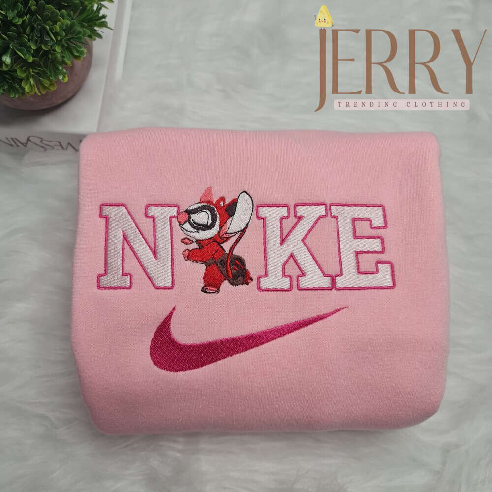 Custom Harley Quinn Stitch Nike Sweatshirt – Perfect Halloween Couple Gift