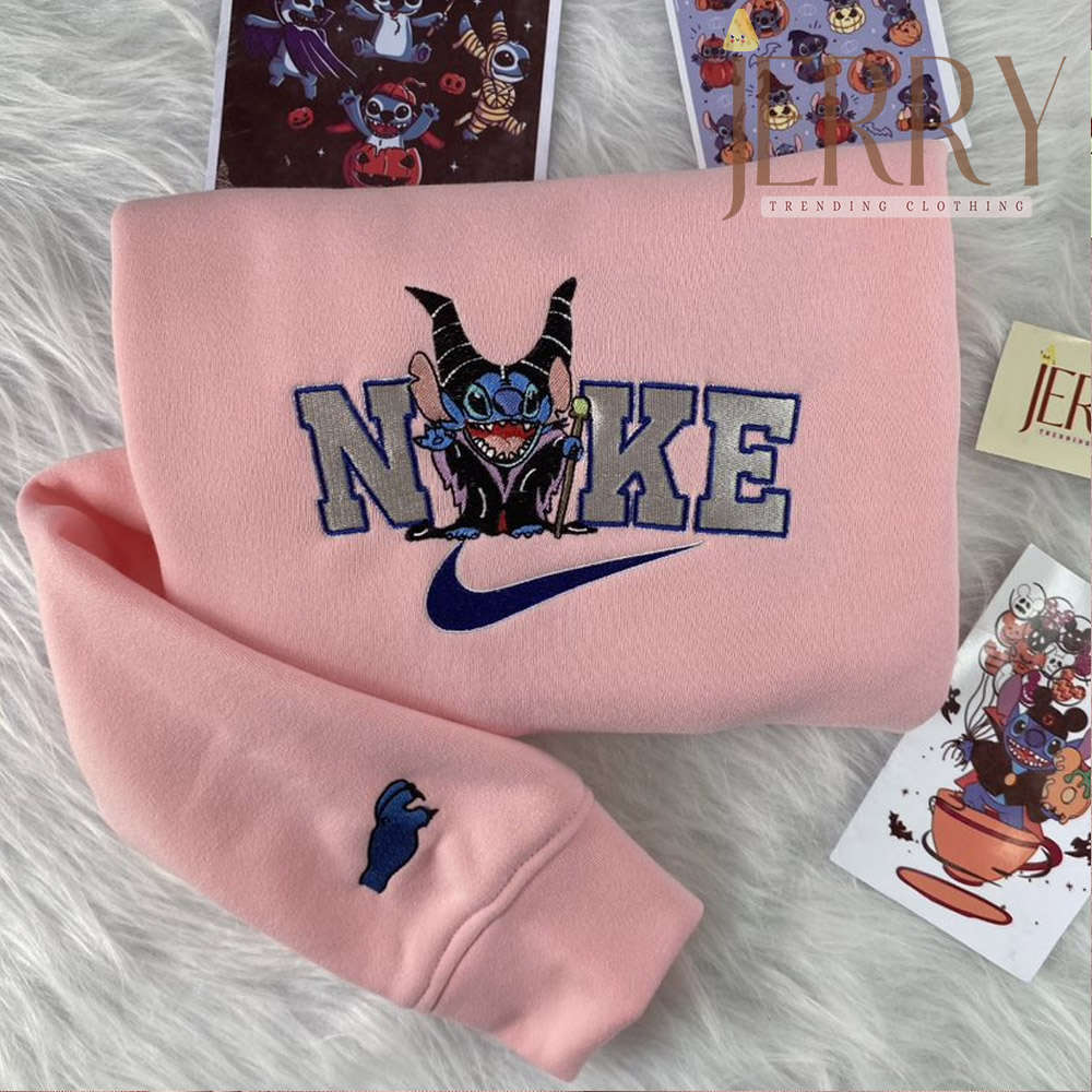 Affordable Stitch Nike Embroidered Sweatshirt: Ideal Halloween Couple Gift