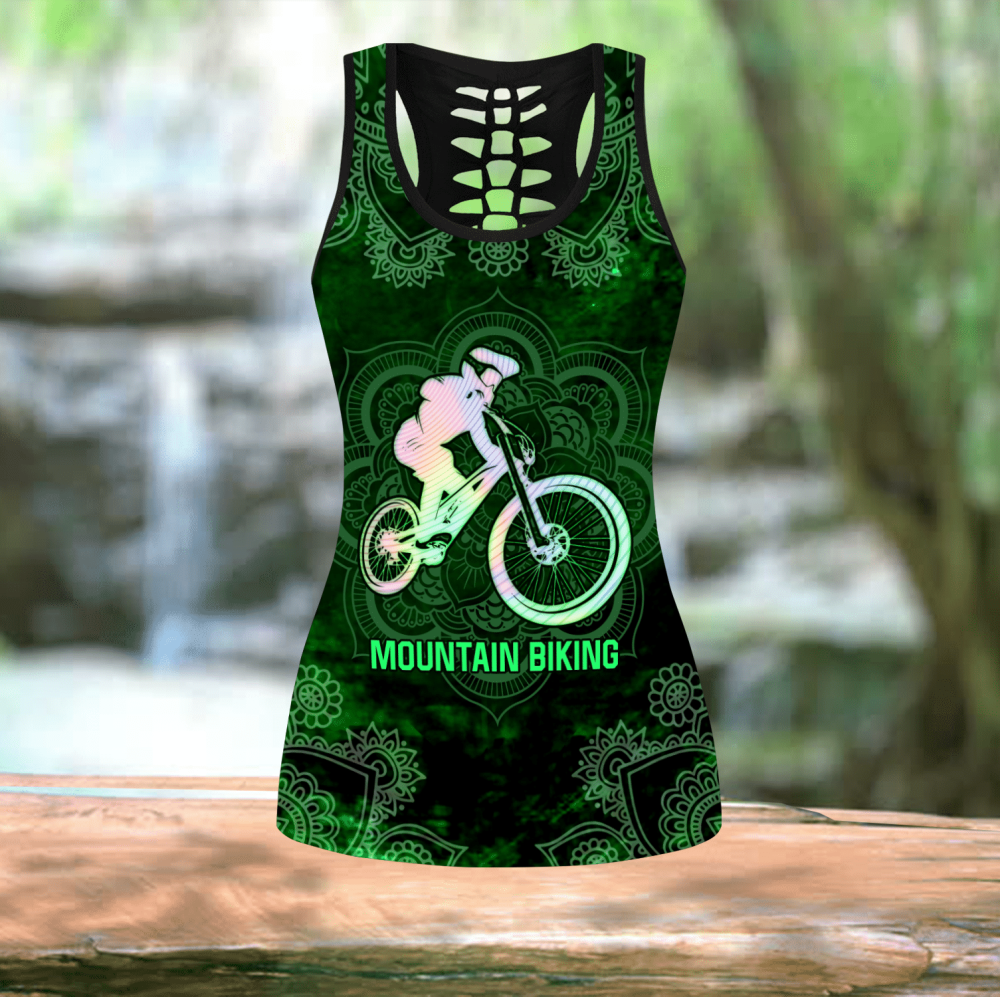 Personalized Mountain Biking Girl Combo Legging Tanktop