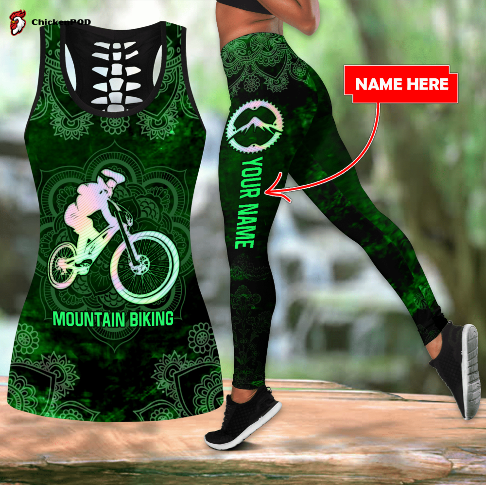 Personalized Mountain Biking Girl Combo Legging Tanktop