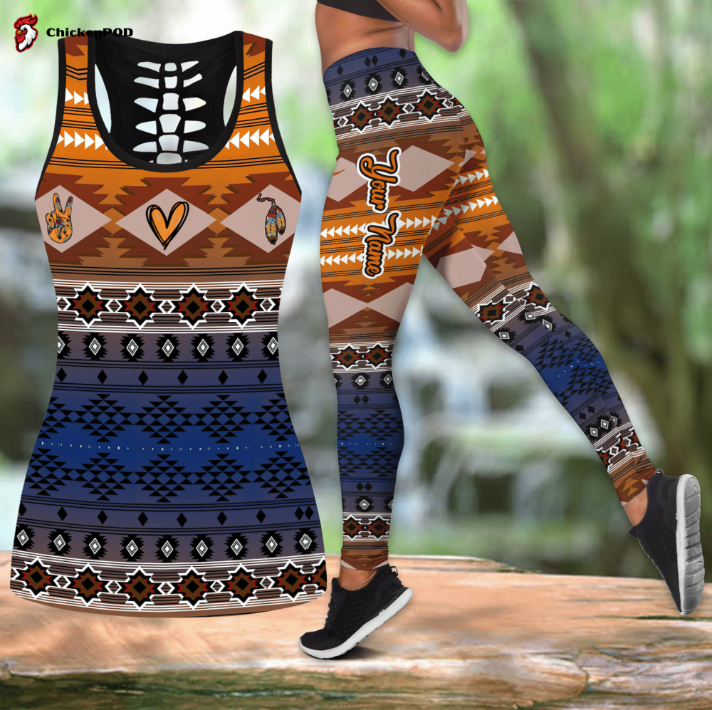 Amazing Polynesian Personalized Wave And Frangipani Deluxe Legging & Tank Top ML