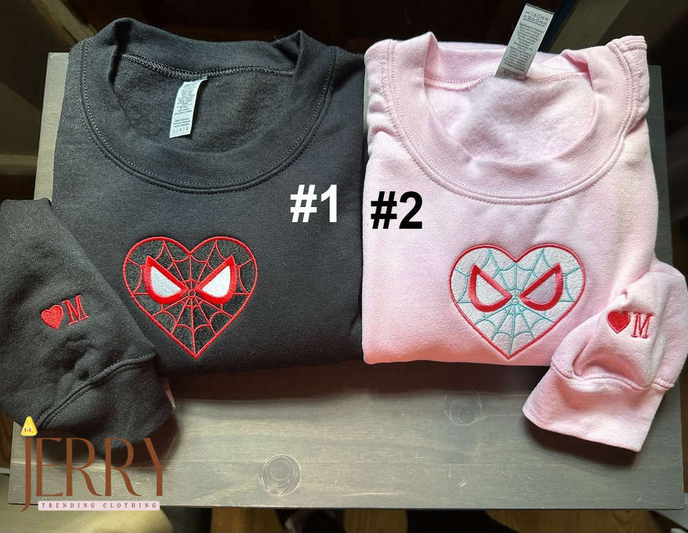 Custom Spider Web Couple Sweatshirt: Spiderman & Gwen Stacy Matching Hoodies