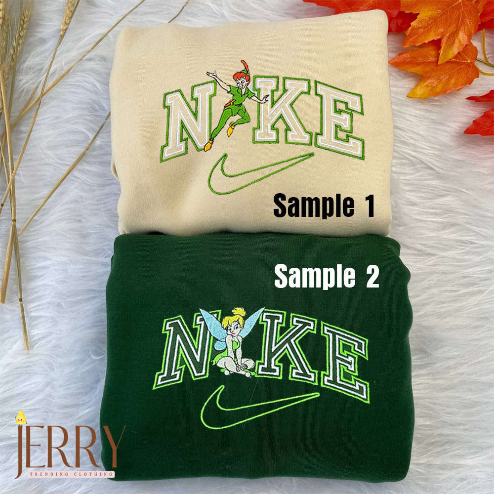 Disney Nike Embroidered Sweatshirts: Peter Pan and Tinkerbell Collection