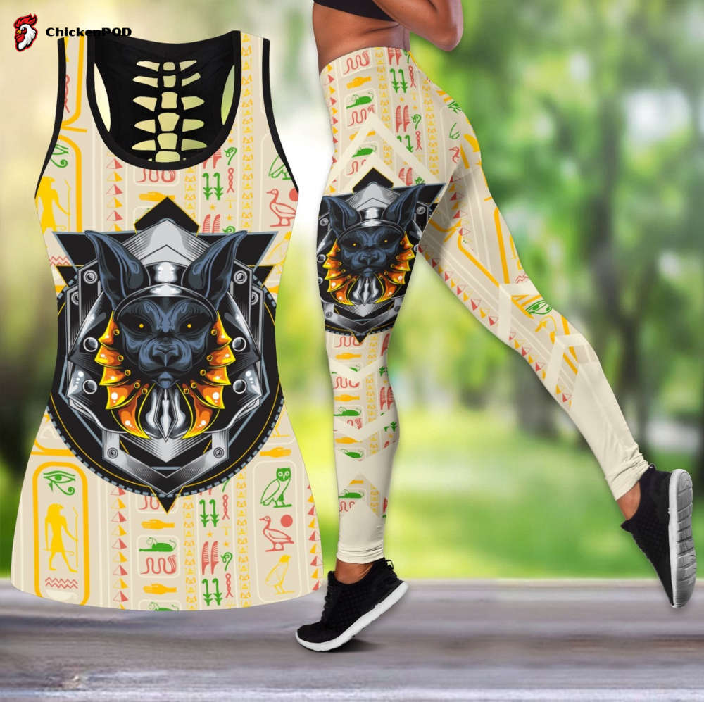 Pharaoh Ancient Black Cat legging + hollow tank combo