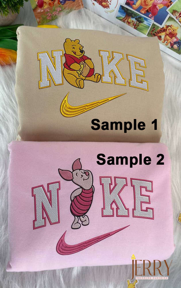 Piglet Winnie the Pooh Disney Nike Sweatshirts: Embroidered Delight for Disney Fans