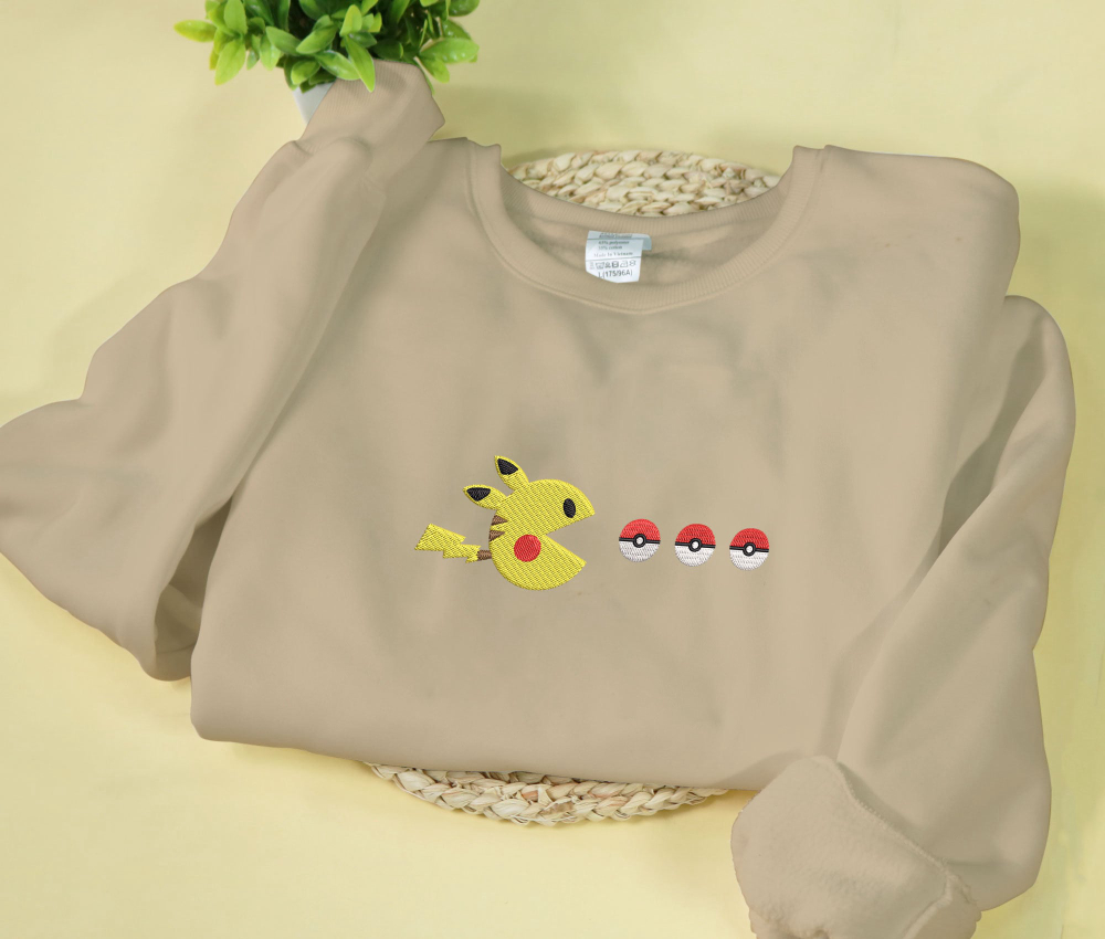 Pikachu Embroidered Sweatshirt – Perfect Christmas & Birthday Gift for Pokémon Fans!