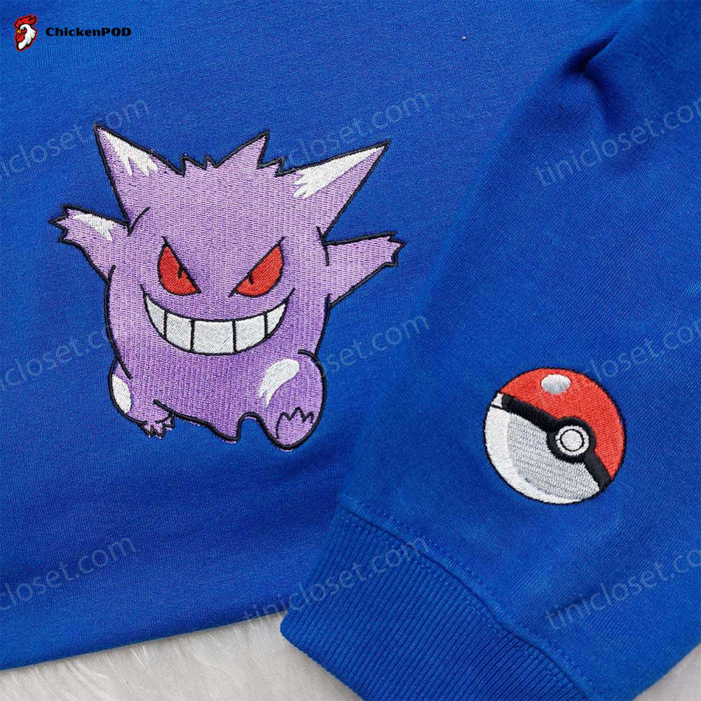 Pokemon Gengar Embroidered Sweatshirt & Hoodie: Perfect Anime Fan Gifts