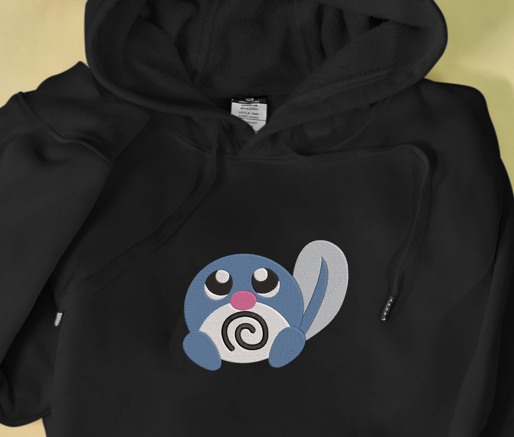 Poliwag Embroidered Hoodie: Stylish Water Poliwag Sweatshirt – Perfect Gift!