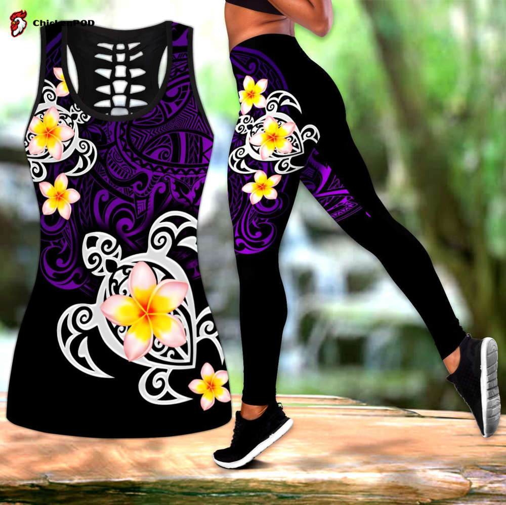 Polynesian Tattoo Turtle Purple Legging & Tank top ML