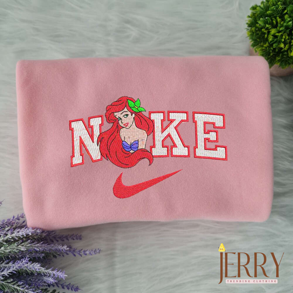 Disney Princess Ariel & Prince Eric Nike Sweatshirts: Embroidered Royalty for Fans