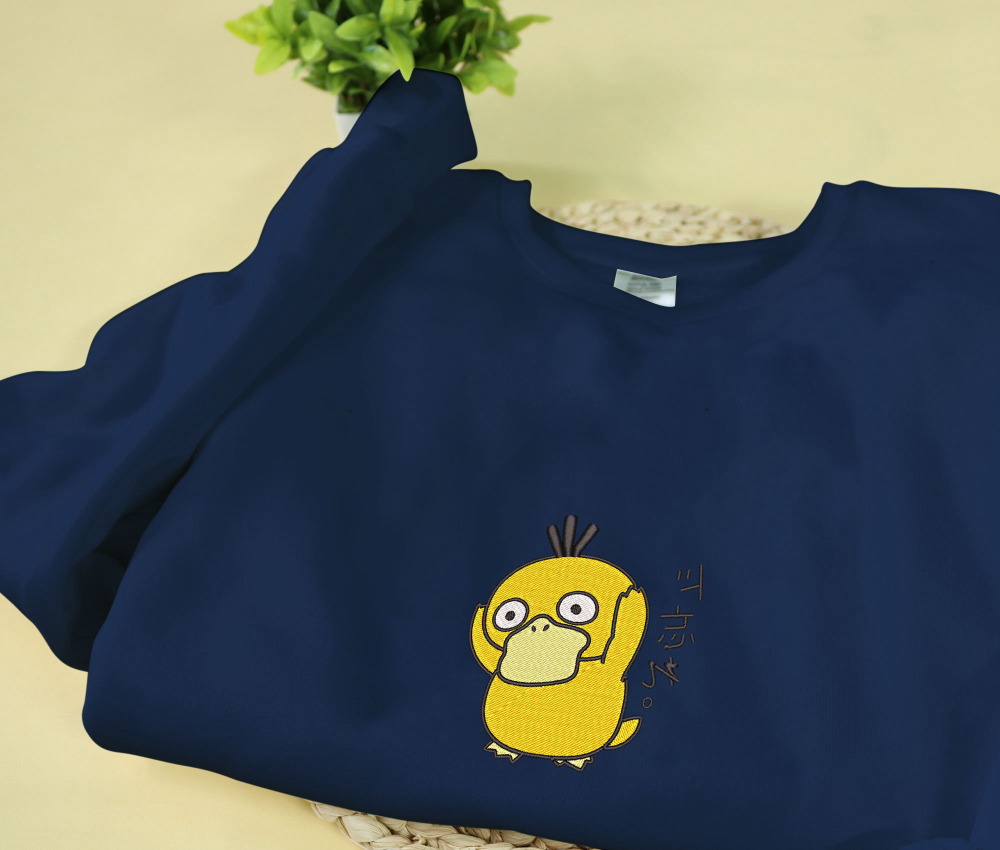 Anime Psyduck Embroidered Sweatshirt – Perfect Gift for Fans Limited Edition