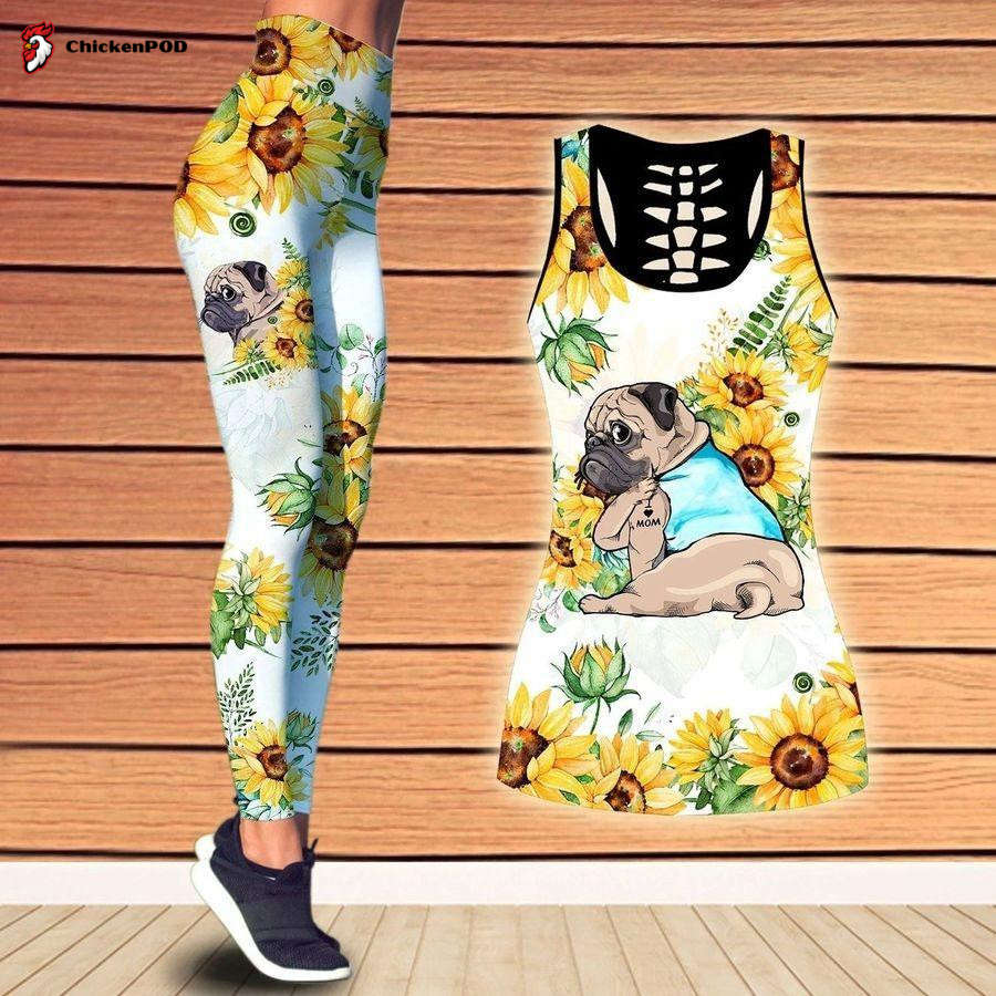 Pug Dog Sunflower Combo Tank + Legging