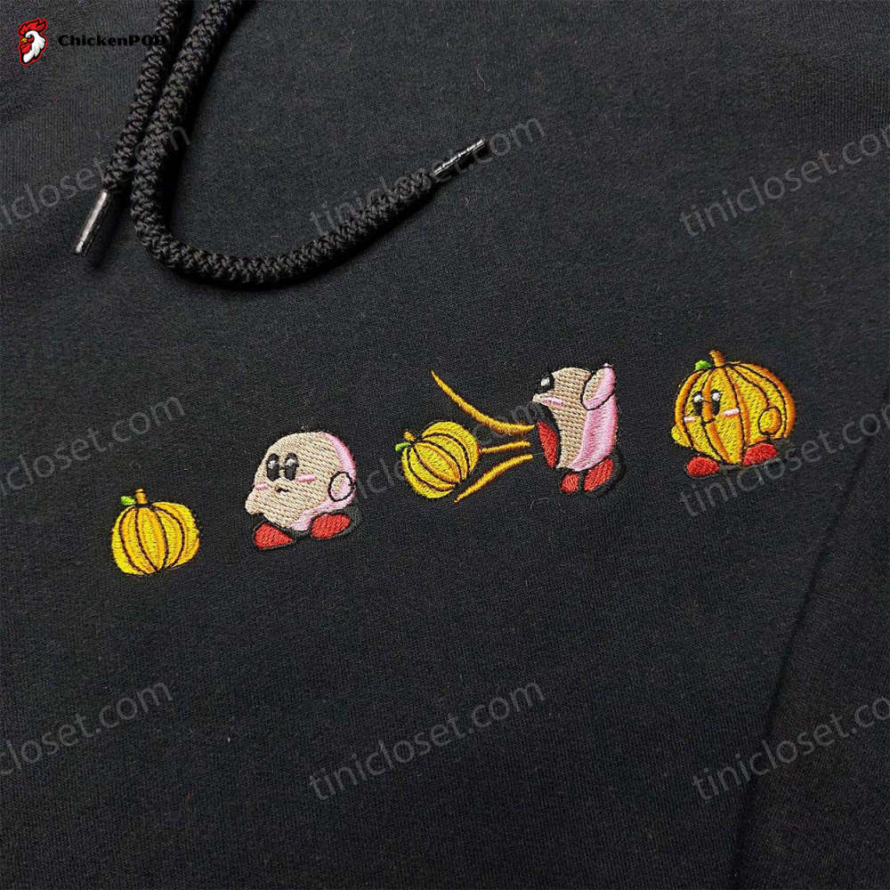 Cozy Pumpkin & Hungry Kirby Embroidered Sweatshirts – Cute Halloween Shirts