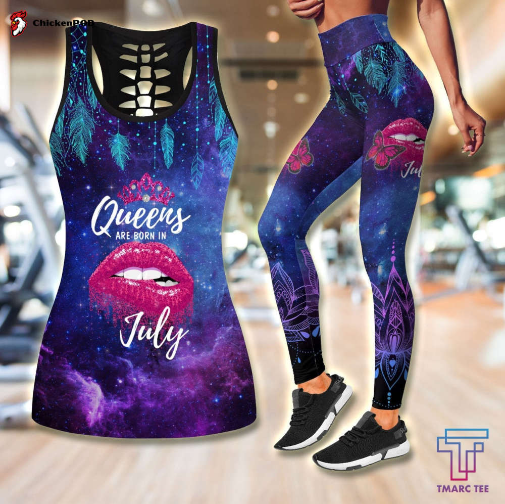 Queens are born in July Galaxy combo legging+tank