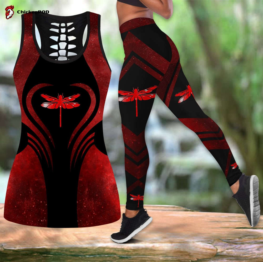 Red dragonfly legging + hollow tankt combo HAC