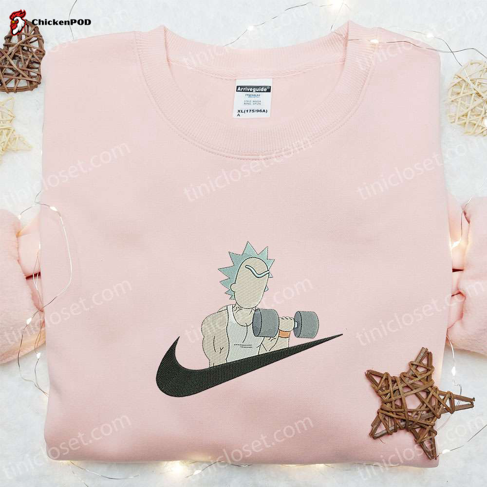 Exclusive Rick Lifting x Nike Swoosh Embroidered Shirt Cartoon Hoodie & Sports T-Shirt