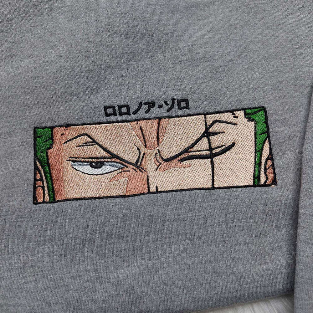 Roronoa Zoro One Piece Embroidered Shirt & Sweatshirt – Perfect Anime Gifts for Fans