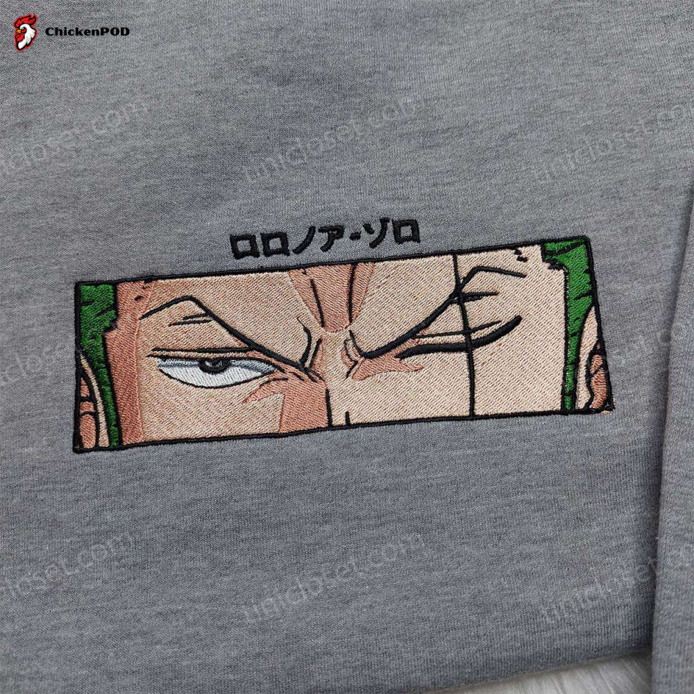 Roronoa Zoro One Piece Embroidered Shirt & Sweatshirt – Perfect Anime Gifts for Fans