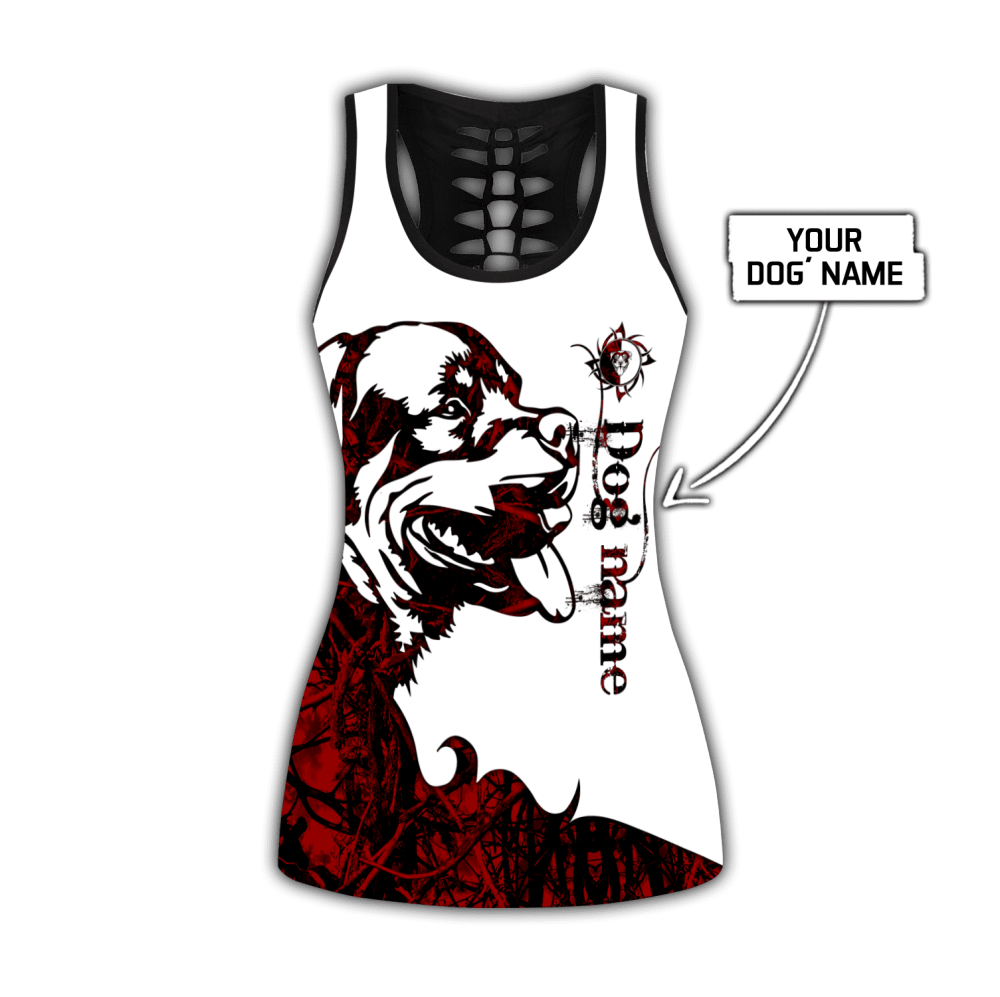 Rottweiler Red Tattoos Legging + Hollow Tank Combo