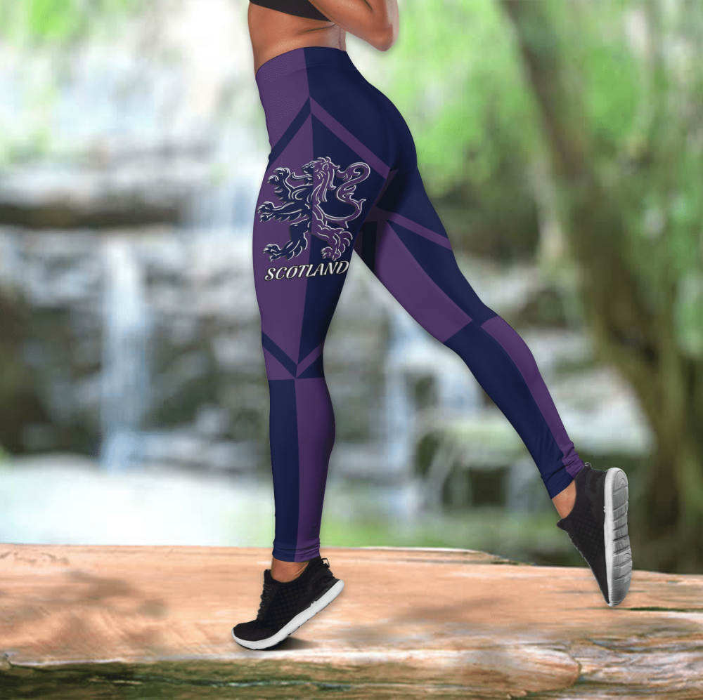 Scotland purple custom name legging + hollow tank combo