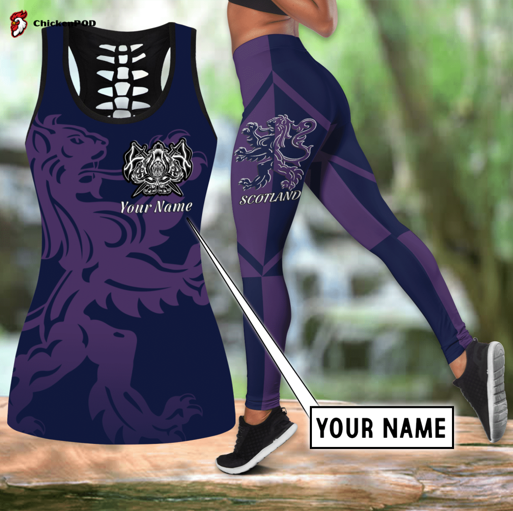 Scotland purple custom name legging + hollow tank combo