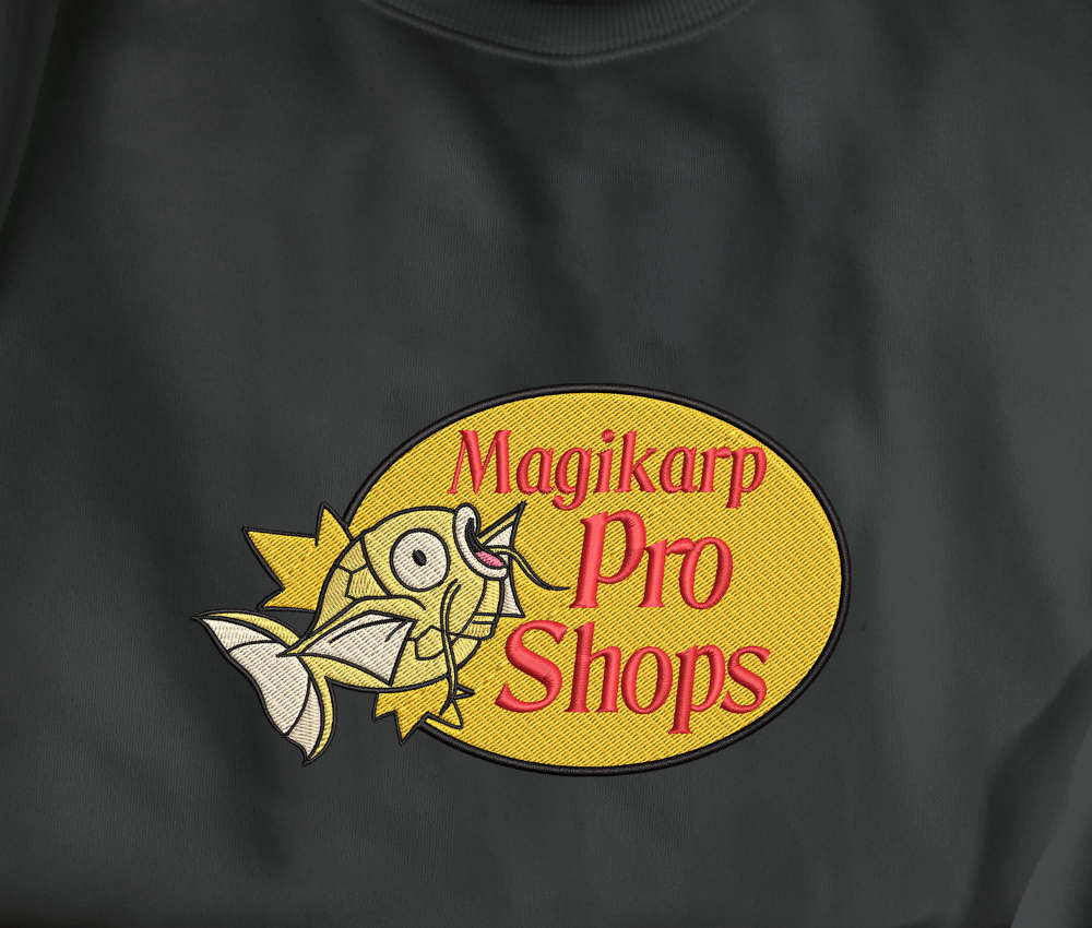 Shiny Magikarp Pro Shop Embroidered Sweatshirt – Anime Gifts