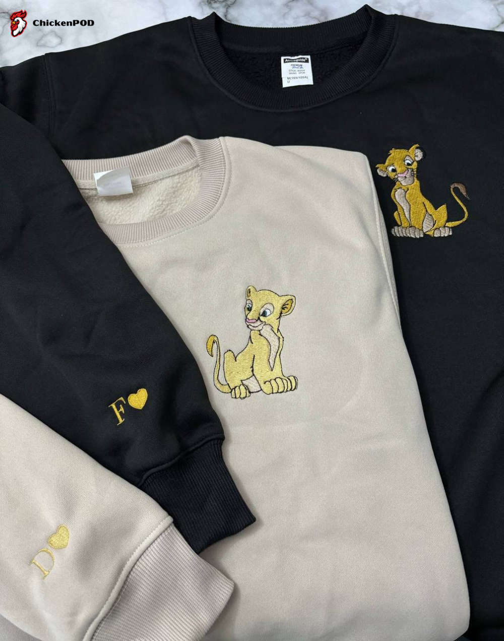 Simba and Nala Embroidered Sweatshirts – Trending Lion King Couple Shirts Perfect Valentine s Gift