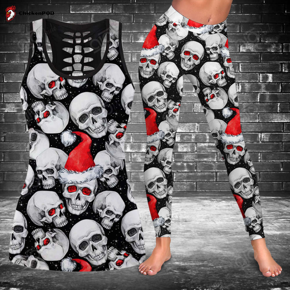 Skull Christmas Hollow Tank Top Or Legging