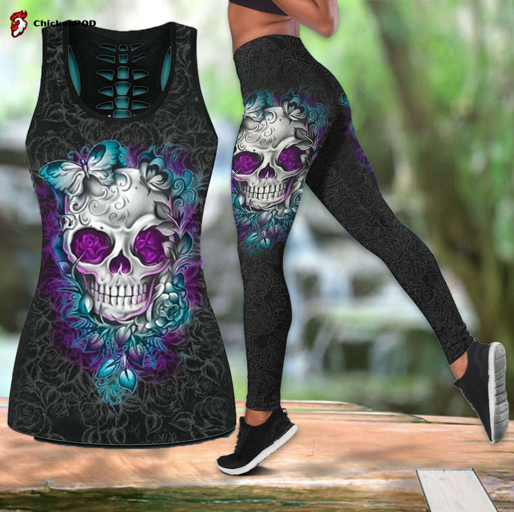 Skull Country Girl tanktop & legging camo hunting outfit for women P