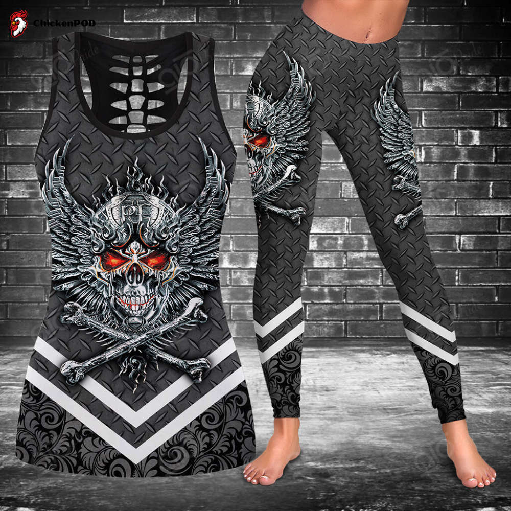 Skull Metal 3D Hollow Tank Top Or Legging