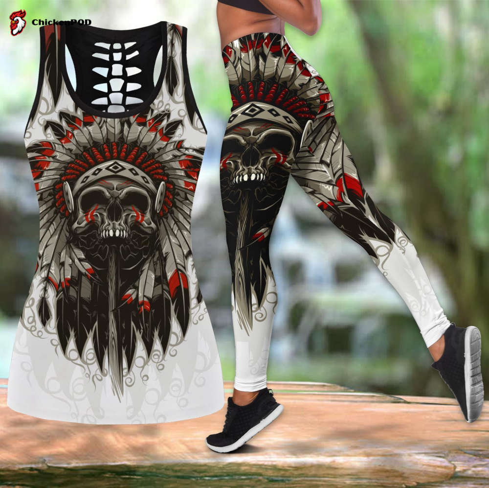 Skull Native tanktop & legging outfit For Women Sport Gifts PL05082002