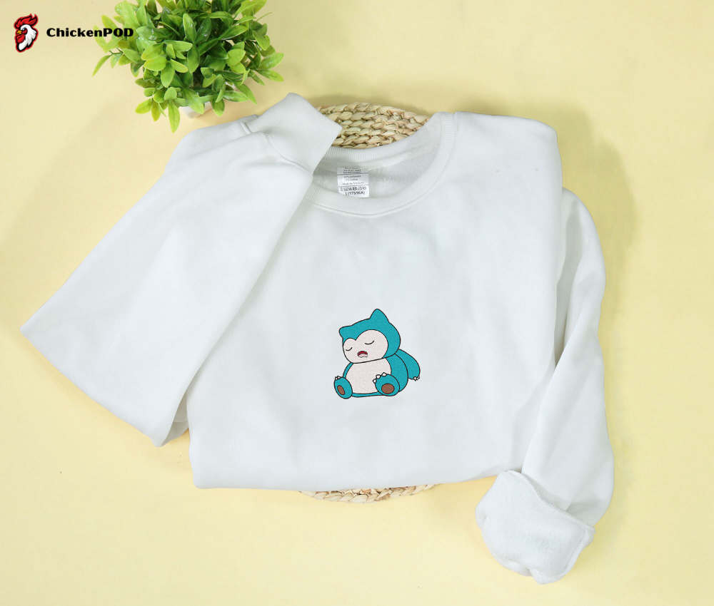 Cozy Snorlax Embroidered Sweatshirt: Perfect Anime Gift for Christmas Birthdays & Holidays