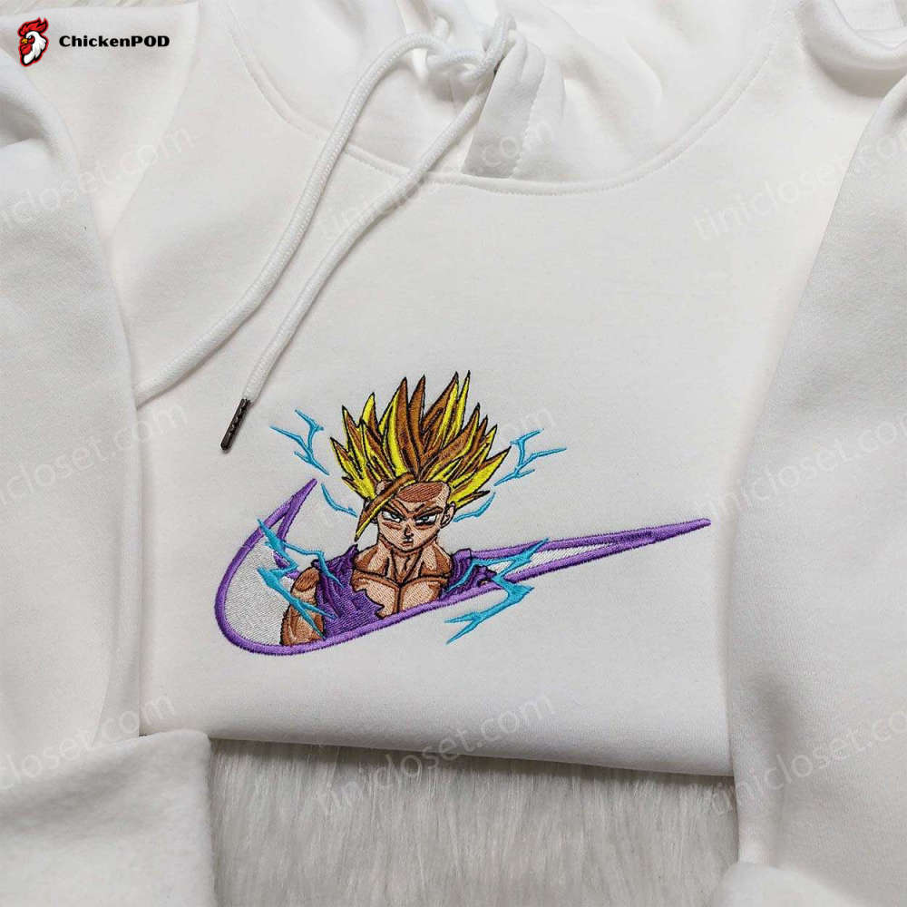 Dragon Ball Hoodie: Son Gohan Super Saiyan Sweatshirt with Custom Nike Swoosh Embroidery