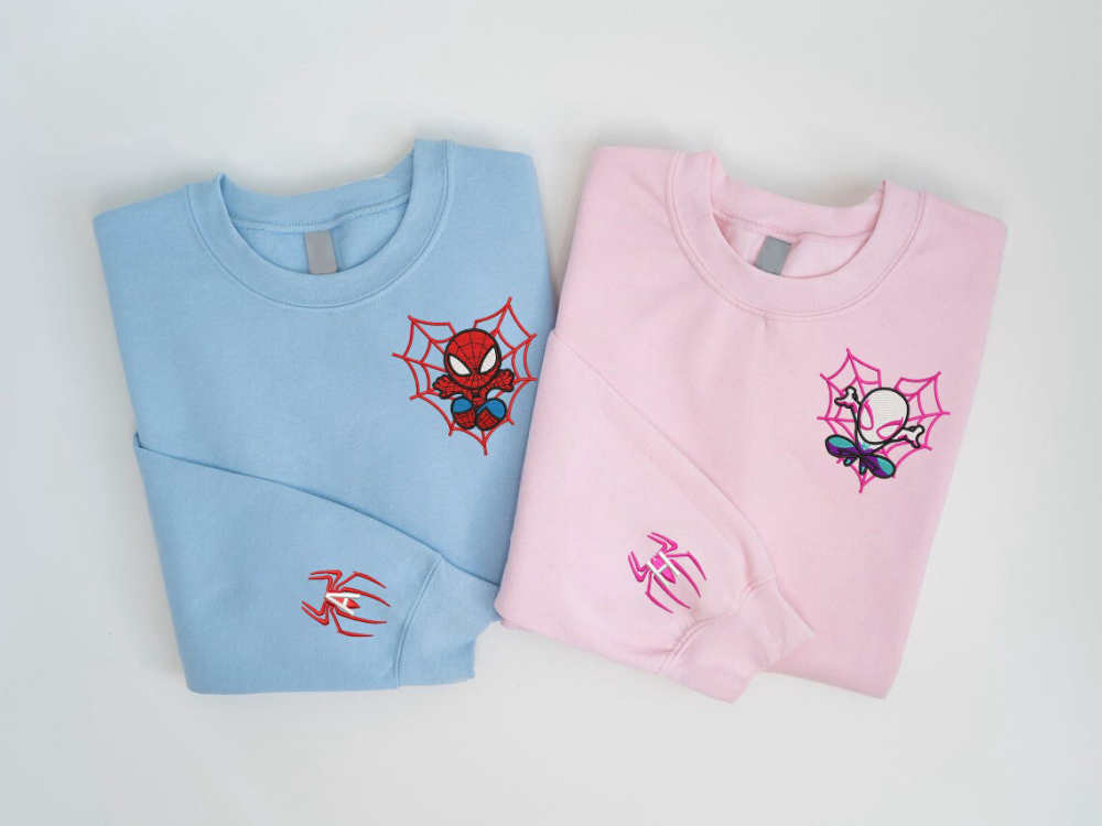 Spider Couple Embroidered Sweater – Trending Marvel Sweatshirt