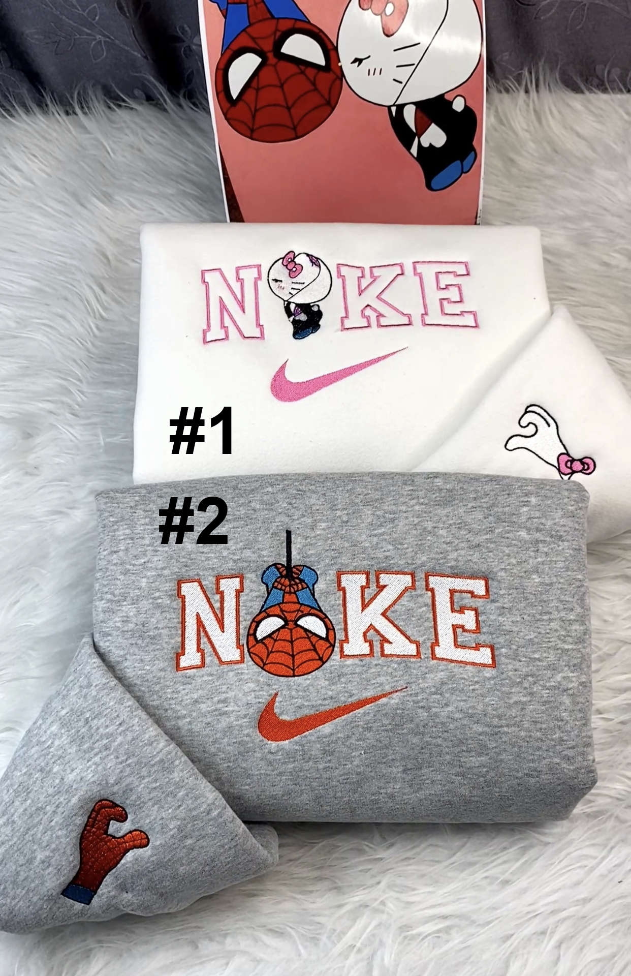 Spider Man & Hello Kitty as Gwen Stacy Disney Nike Sweatshirt – Perfect Valentine s Gift for Couples!