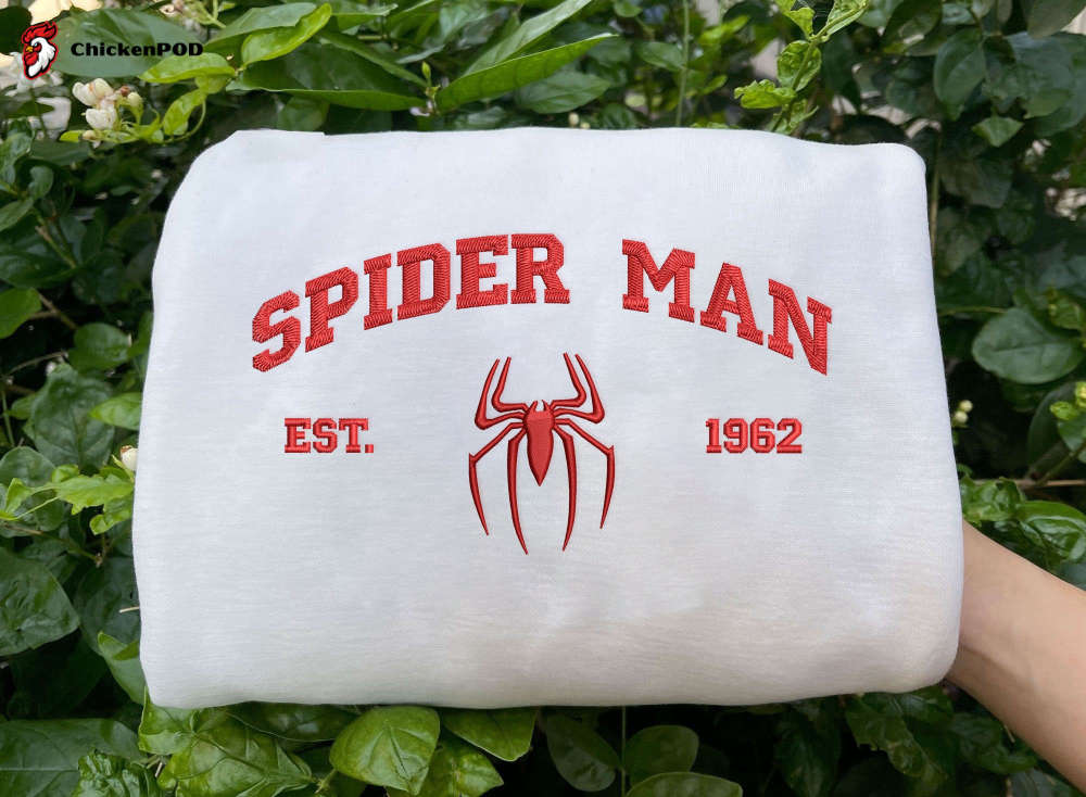 Spiderman Embroidered Sweatshirts – Trending Superhero Crewneck for Christmas