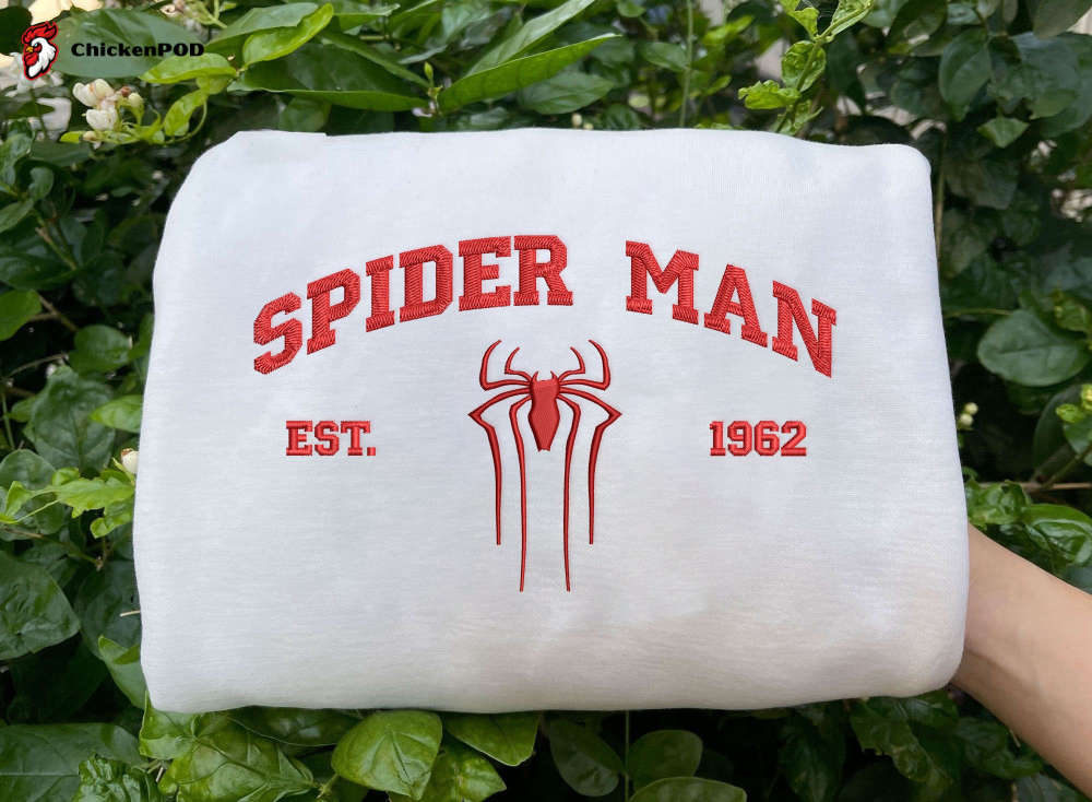 Spiderman Embroidered Sweatshirts: Trending Superhero Crewneck for Christmas