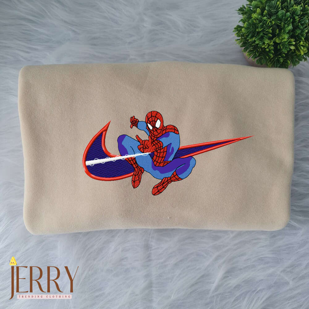 Spiderman Disney Nike Embroidered Sweatshirt: Stylish Stitch Design for Marvel Fans