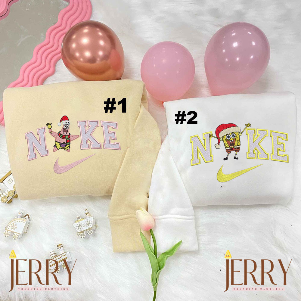 Beauty and the Beast Christmas Nike Embroidered Shirts – Perfect Xmas Gift for Couples