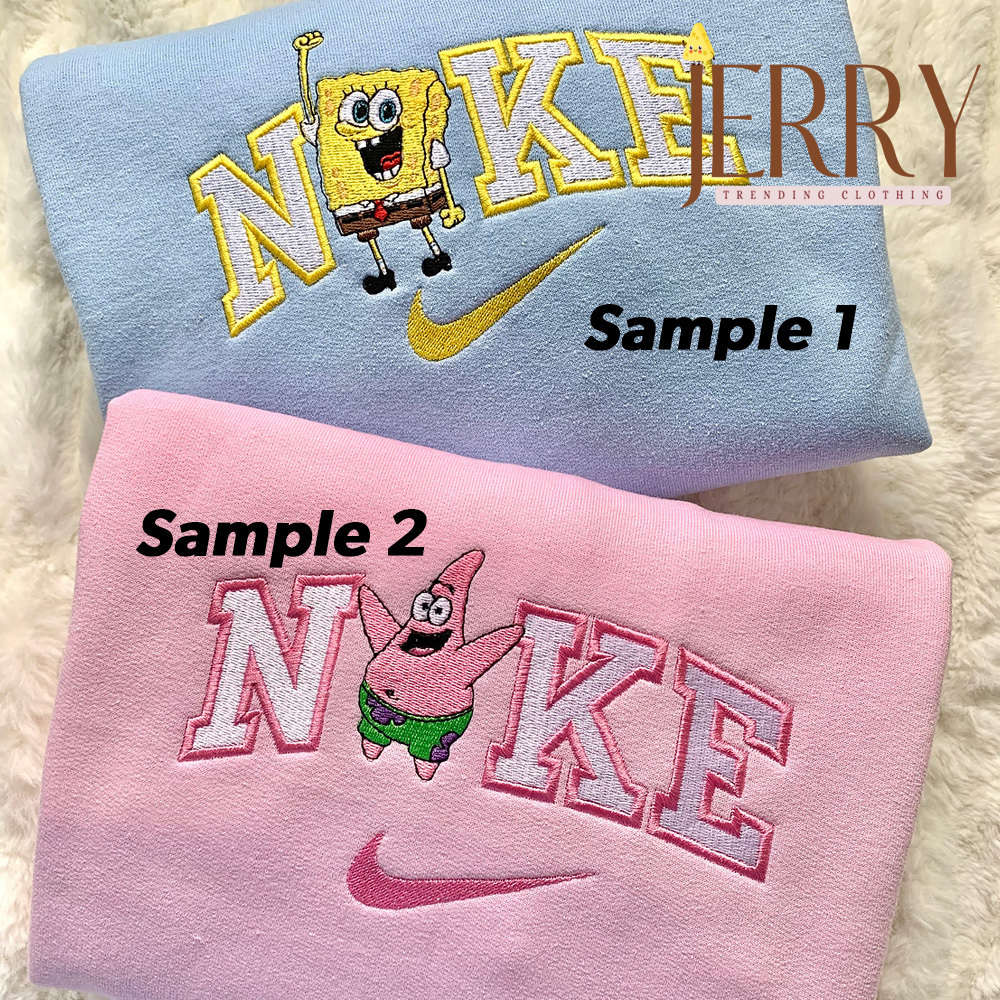 SpongeBob & Patrick Star Nike Embroidered Sweatshirt: Fun & Stylish Cartoon Collaboration