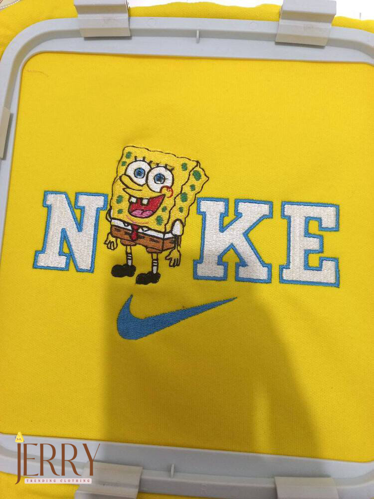 SpongeBob Nike Embroidered Sweatshirt: Stylish & Comfortable Apparel for SpongeBob Fans