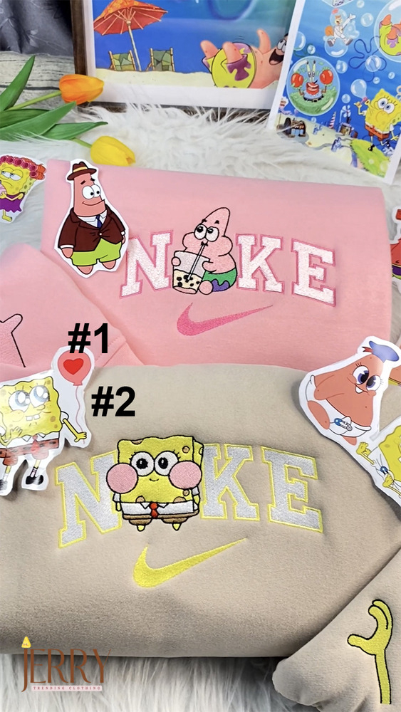 SpongeBob SquarePants & Patrick Star Nike Embroidered Sweatshirt: Perfect Gift for Best Friend