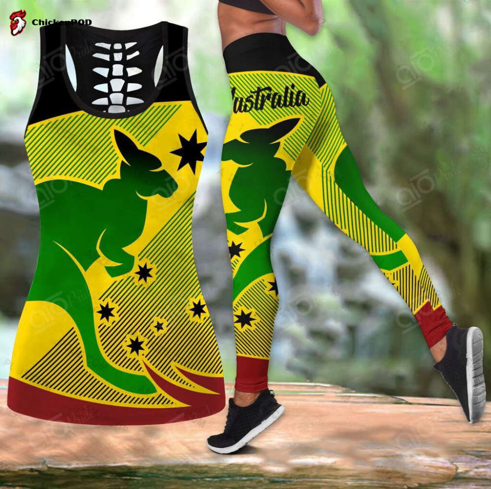 Sport Gift – Australia Kangaroo Style Hollow Tank Top or Legging