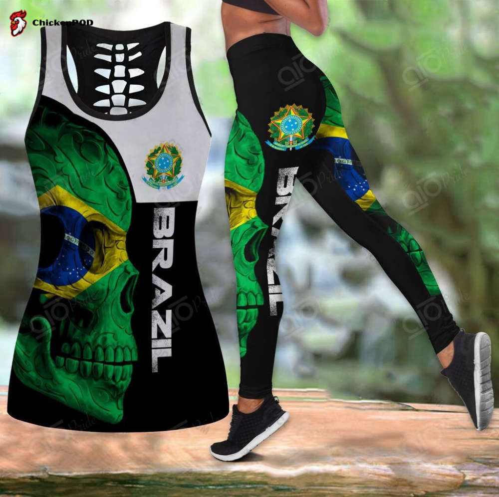 Sport Gift – Brazil Skull 3D Hollow Tank Top or Legging