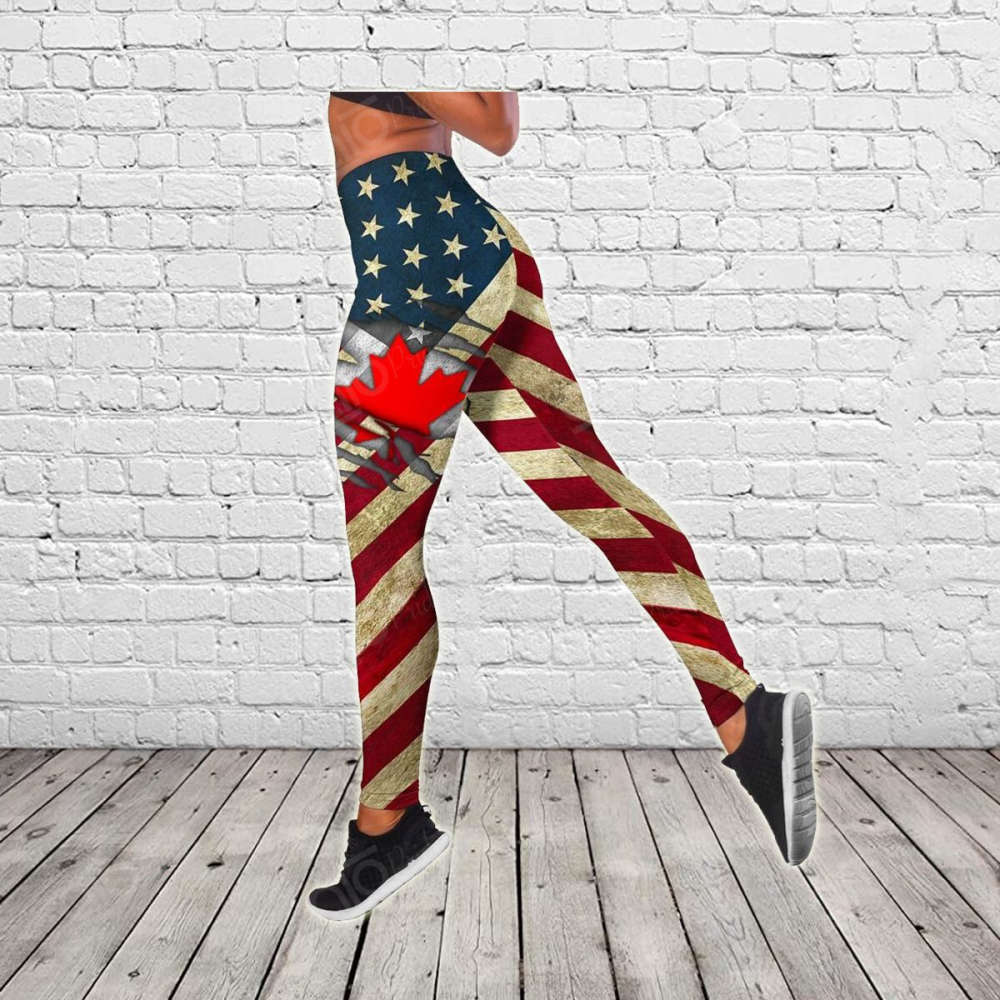 Sport Gift – Canada – America 3D Hollow Tank Top or Legging